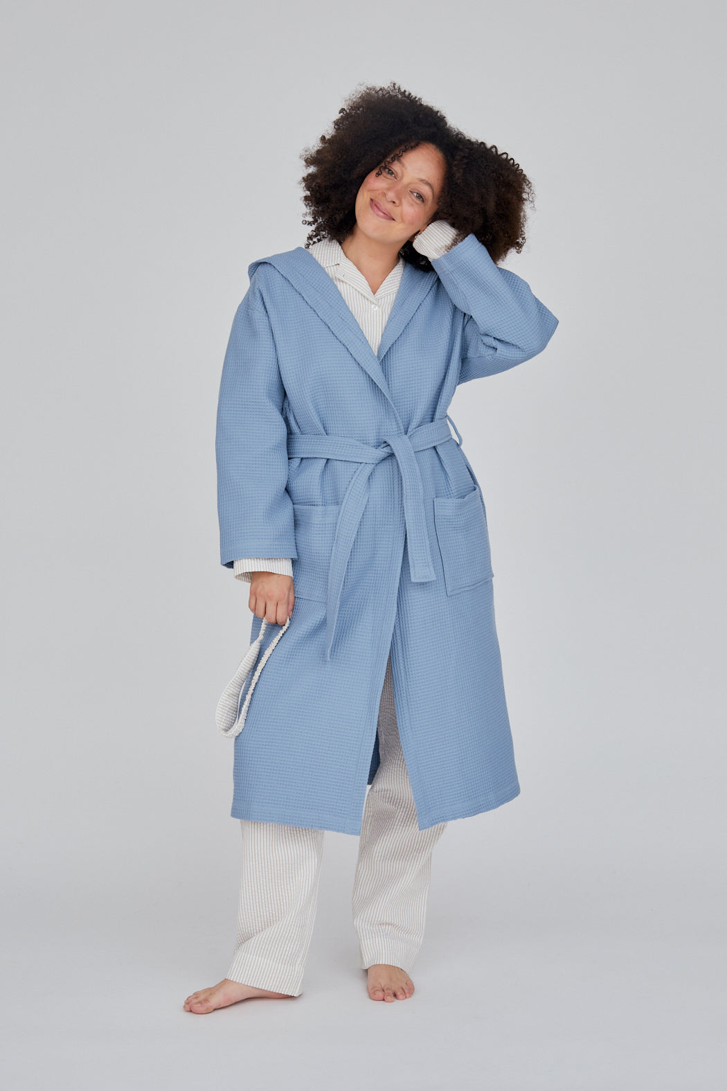 Basic Apparel Nora Long Robe GOTS Robes 505 Ashley Blue